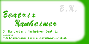 beatrix manheimer business card